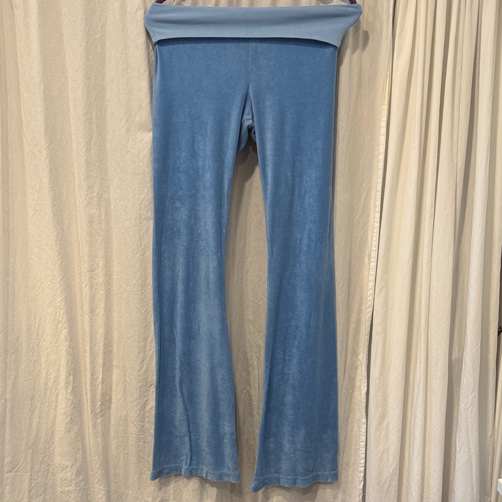 So low French terry wide leg pants rollover top